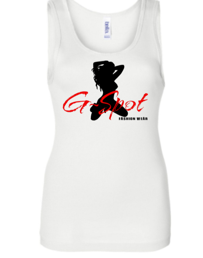 G~Spot Premium Ladies Collection White/Red  Classic Logo Tank-Top